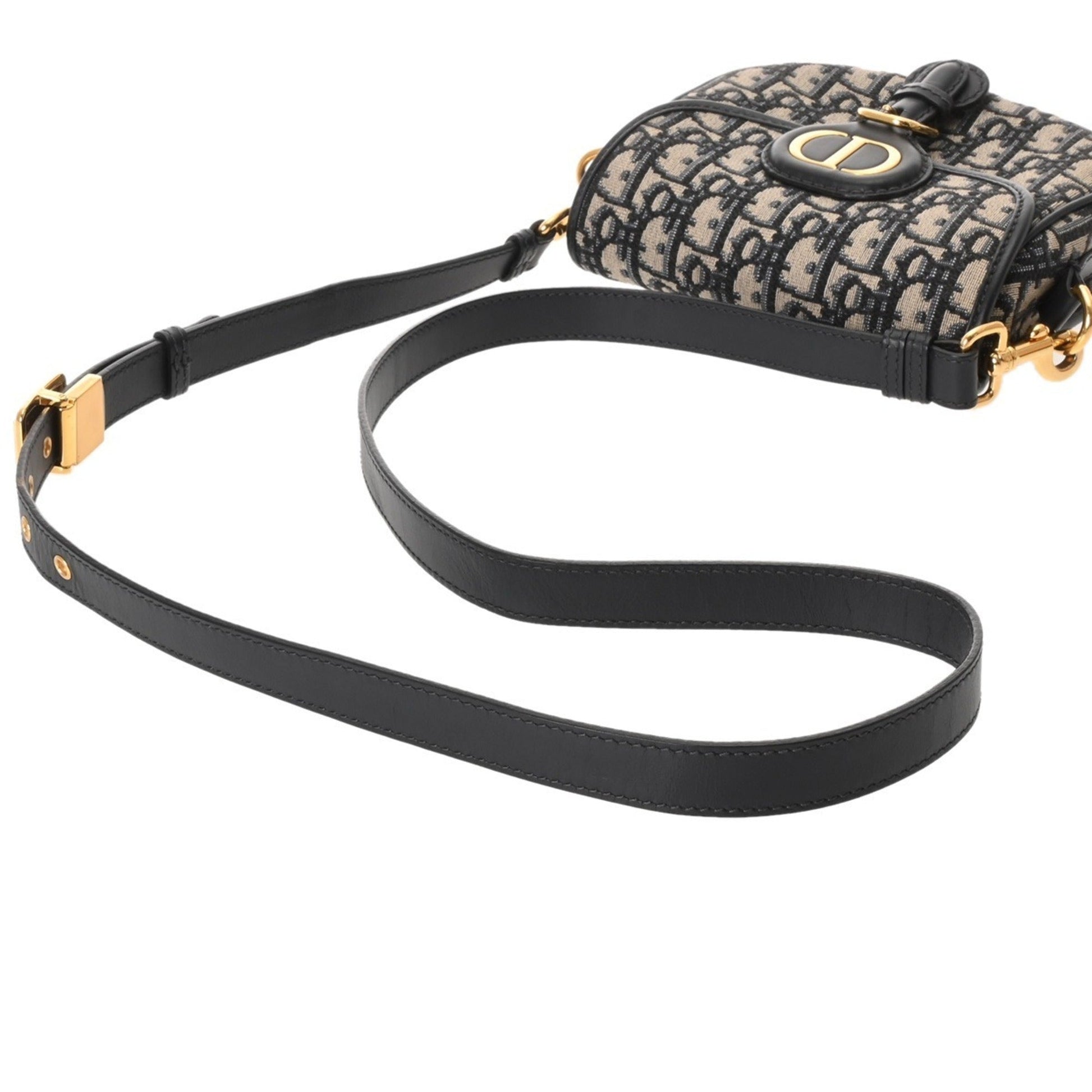 Christian Dior Navy Jacquard Shoulder Bag  