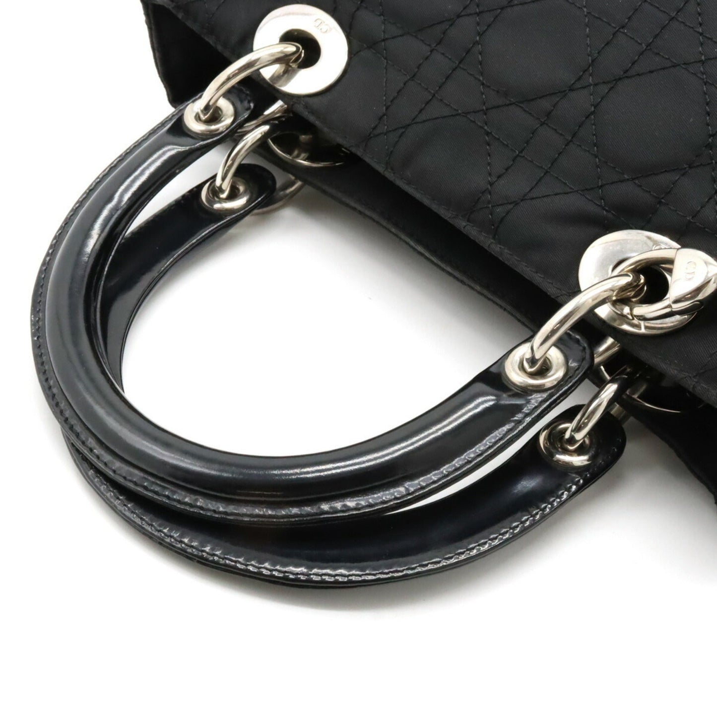 Christian Dior Lady Dior Black Nylon Handbag Shoulder Bag  