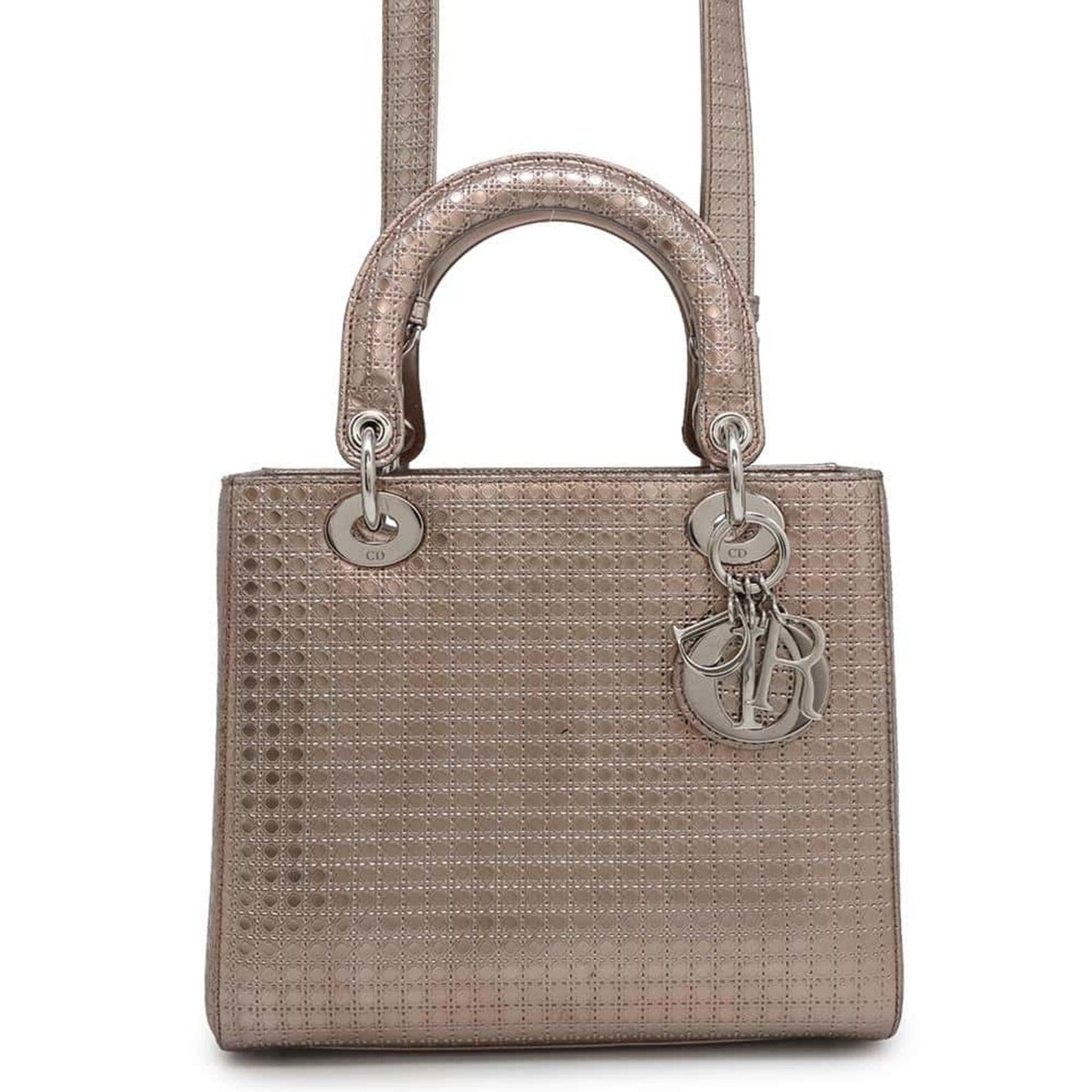 Christian Dior Metallic Pink Leather Handbag Shoulder Bag  