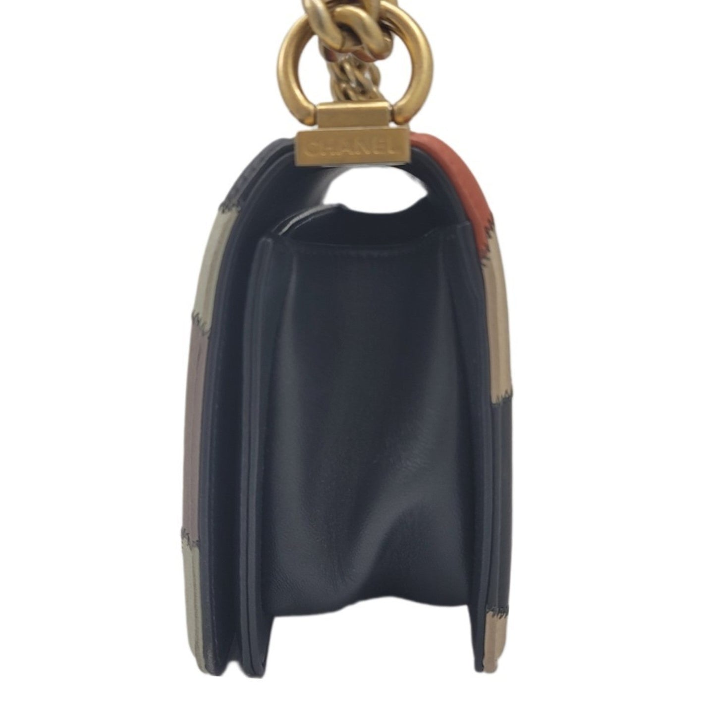 CHANEL boy shoulder bag 2WAY camellia navy multicolor G metal fittings No 24 compact women s men s