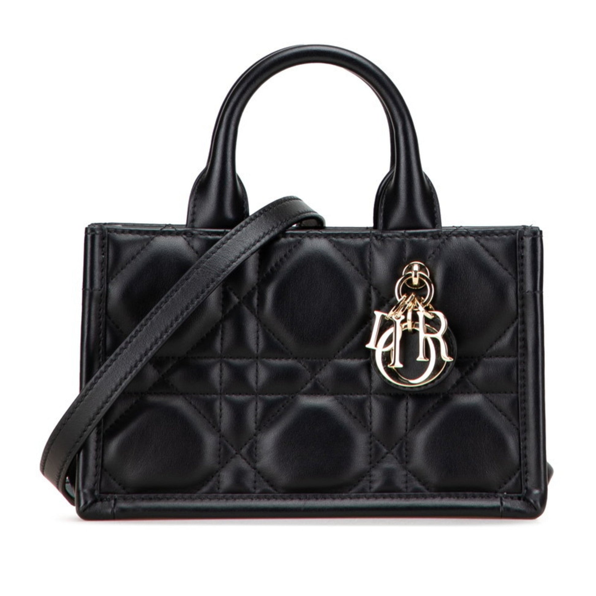 Christian Dior Black Leather Handbag Shoulder Bag  