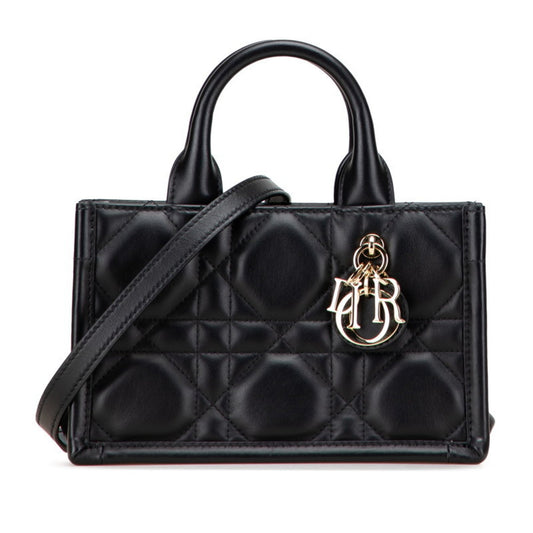 Christian Dior Black Leather Handbag Shoulder Bag  