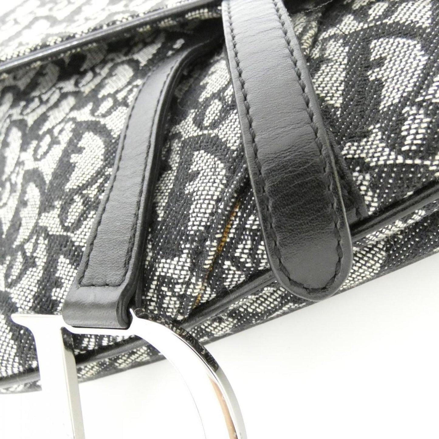 Christian Dior Black Canvas Shoulder Bag  