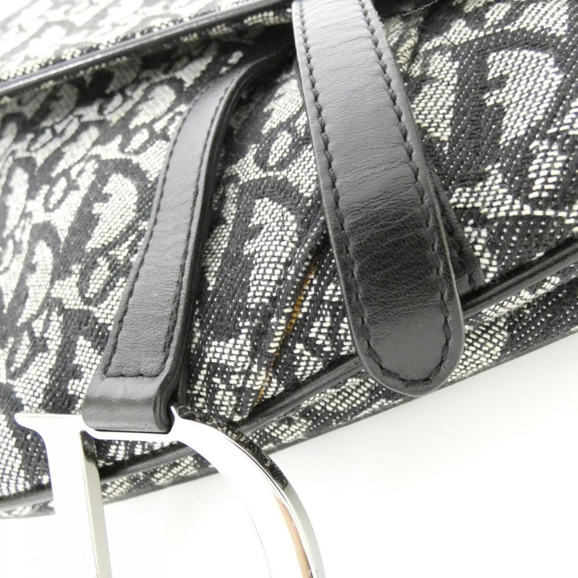 Christian Dior Black Canvas Shoulder Bag  