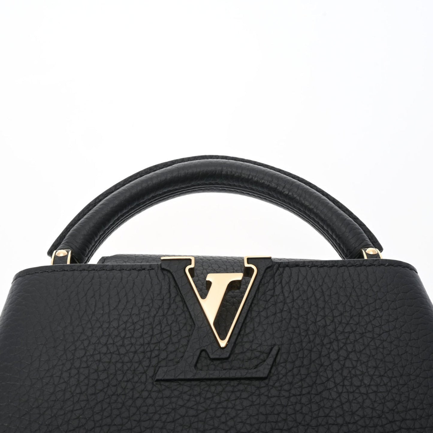 LOUIS VUITTON Capucines MINI Noir Women's Taurillon Leather Handbag