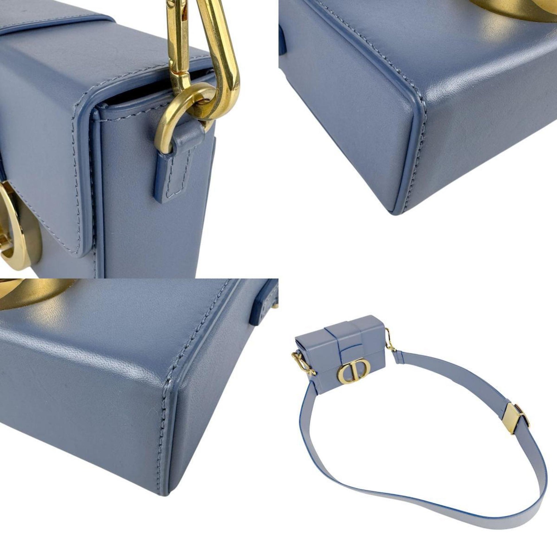 Christian Dior Blue Leather Shoulder Bag  