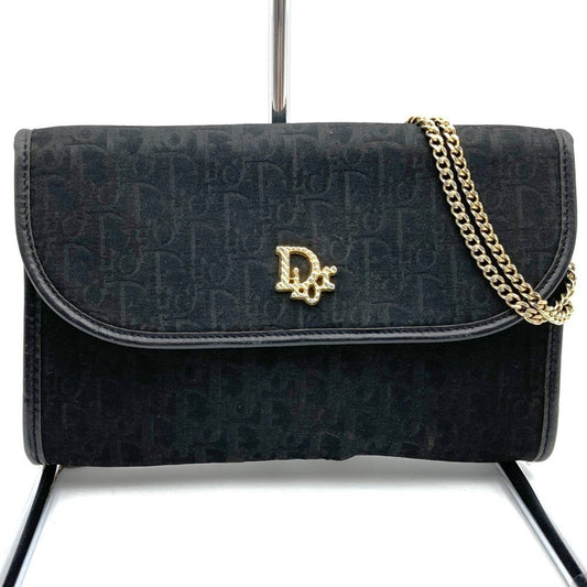 Christian Dior Black Canvas Shoulder Bag  