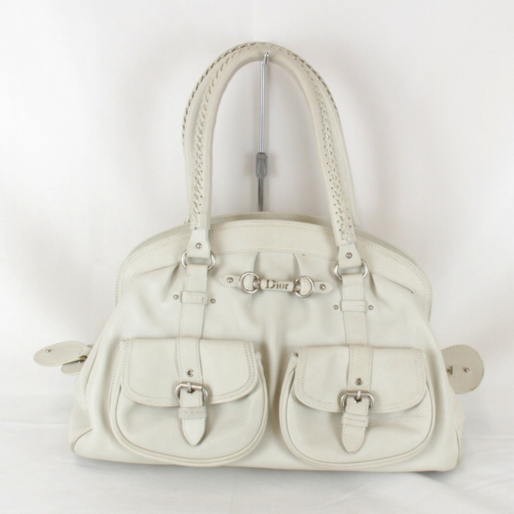 Christian Dior White Leather Handbag  