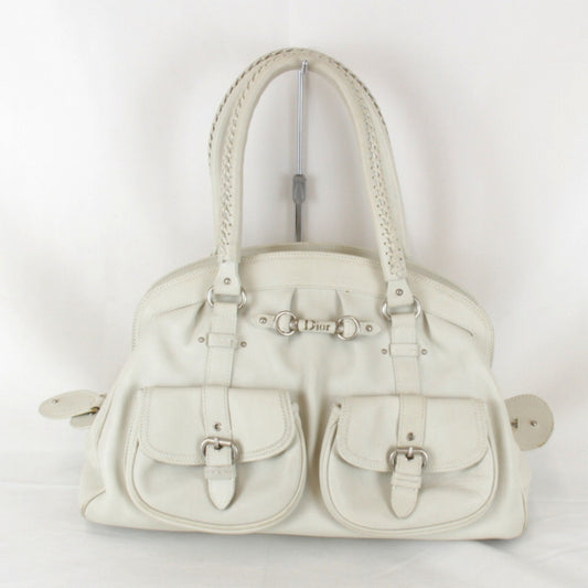 Christian Dior White Leather Handbag  