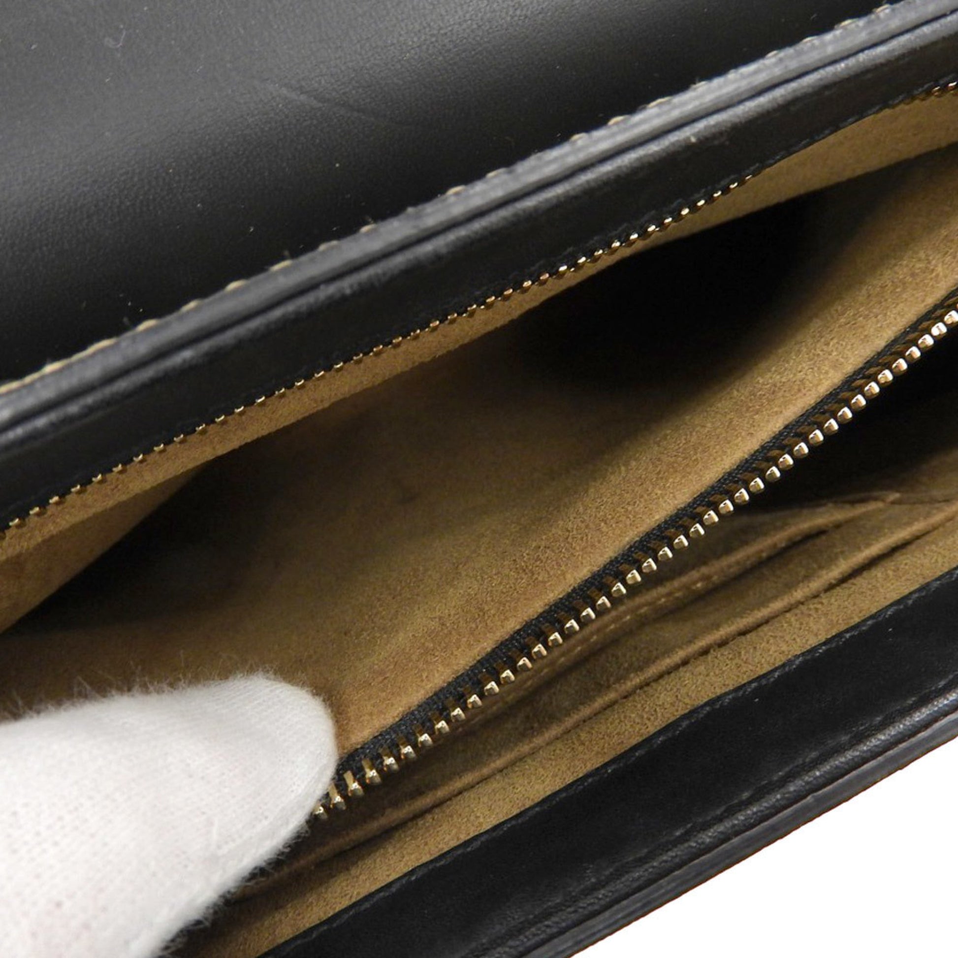 Gucci GG Supreme Black Leather Canvas Shoulder Bag