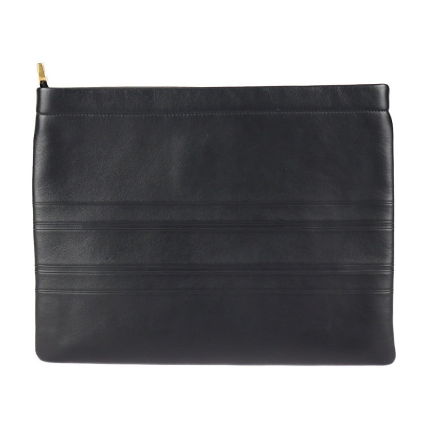 Christian Dior Black Leather Clutch Bag Handbag  