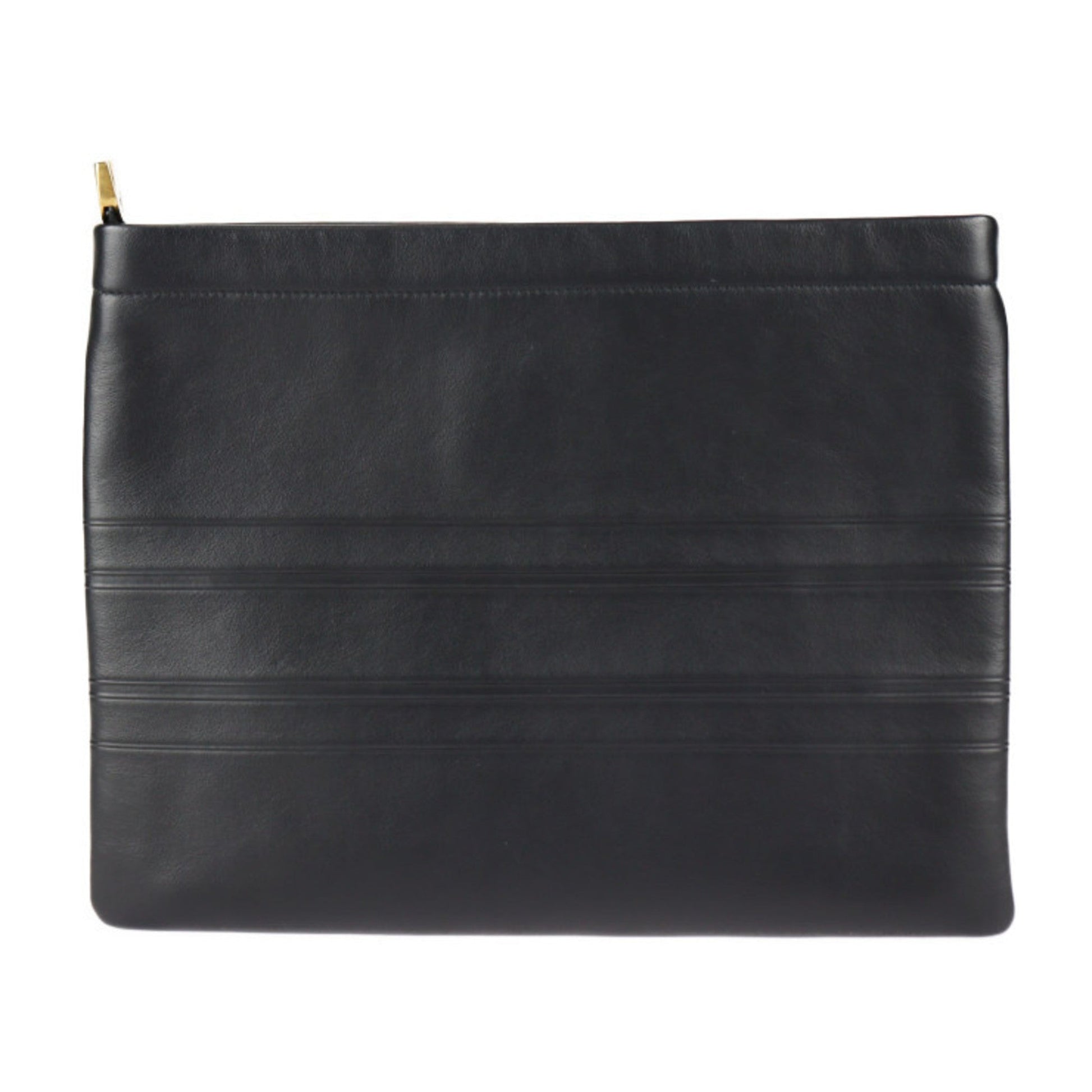 Christian Dior Black Leather Clutch Bag Handbag  