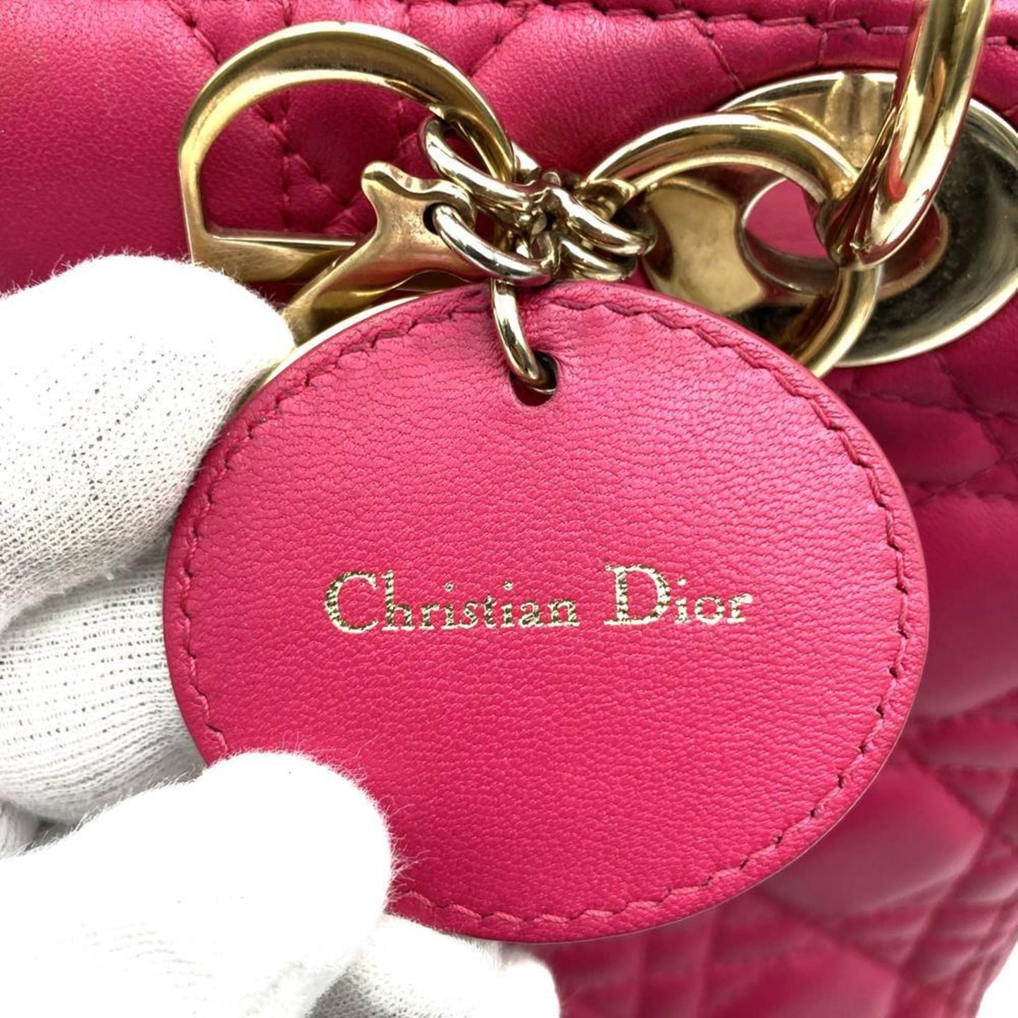 Christian Dior Pink Leather Handbag Shoulder Bag  