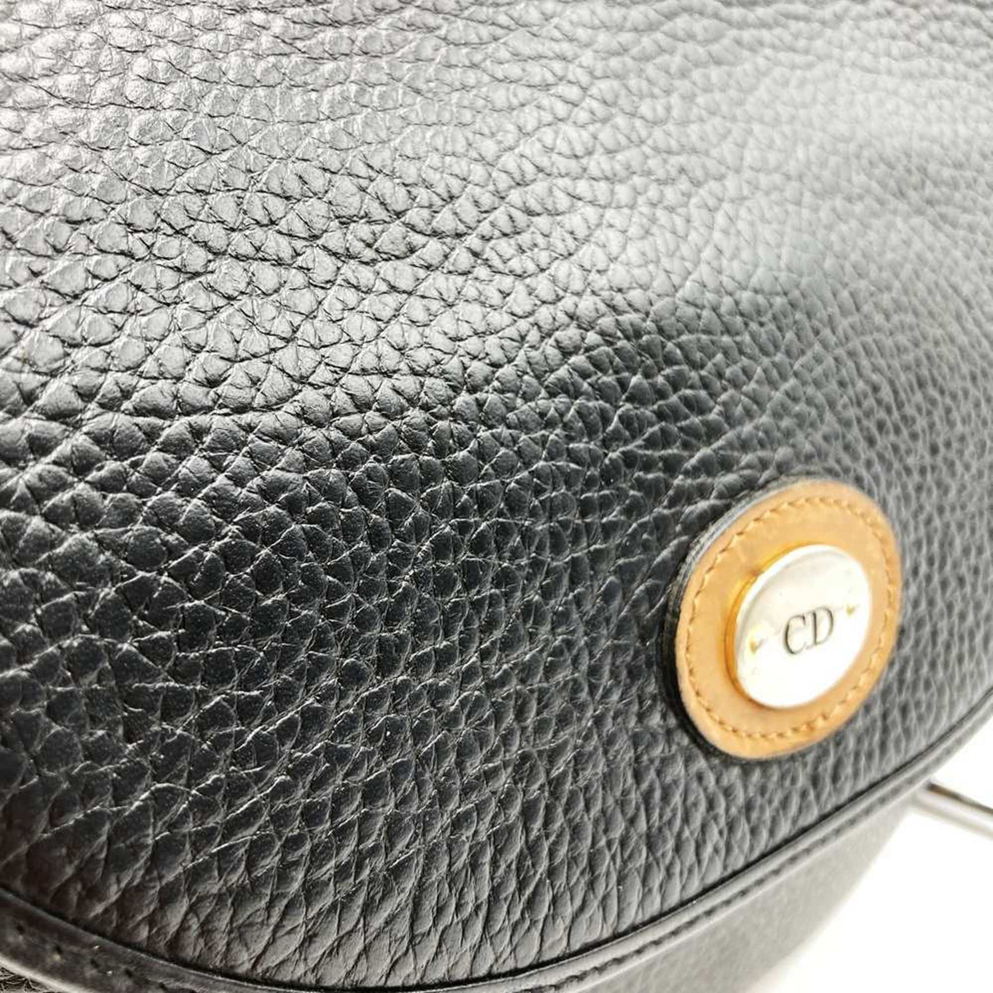 Christian Dior Black Leather Shoulder Bag  