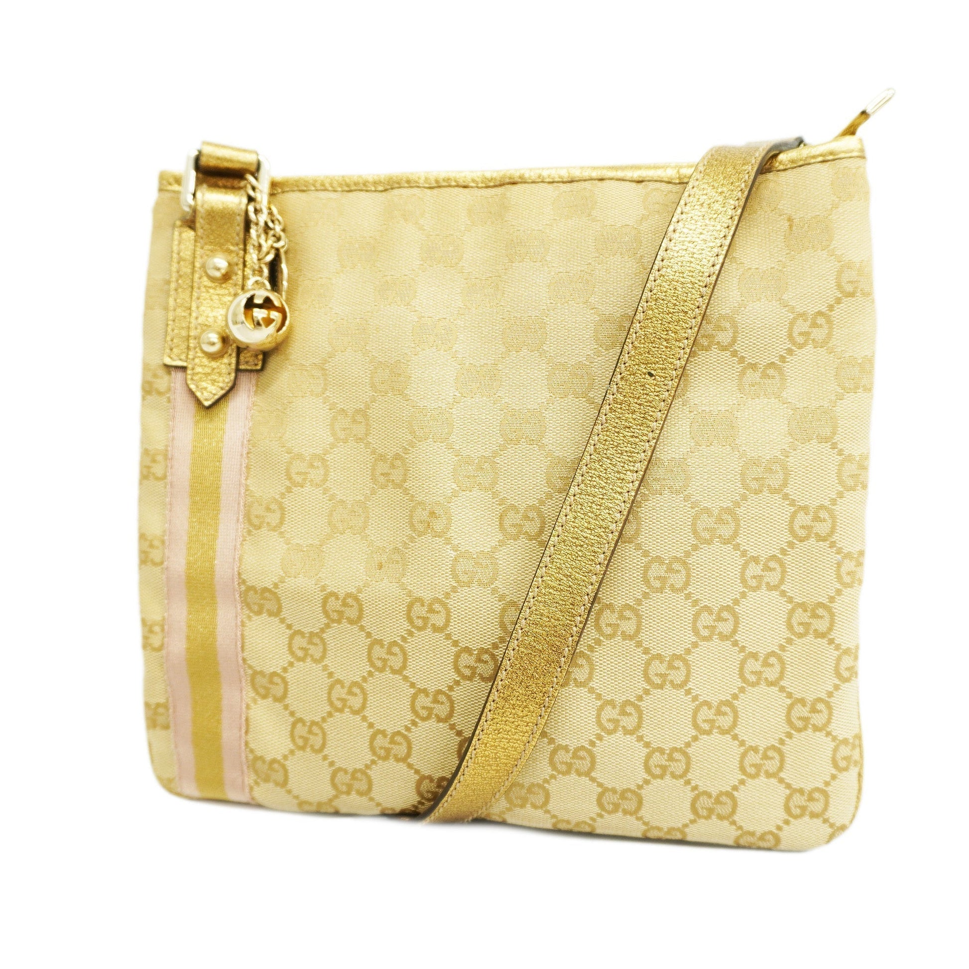 Gucci Leather Canvas Shoulder Bag