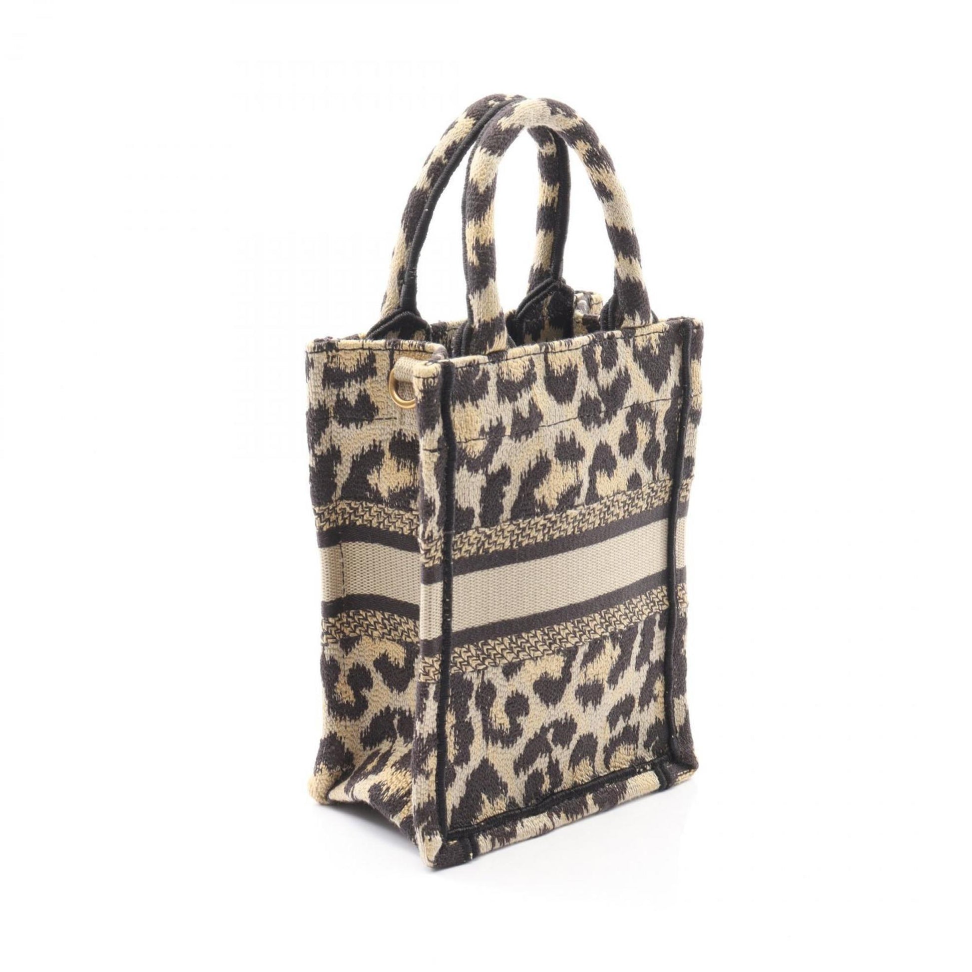 Christian Dior Beige Black Canvas Handbag Tote Bag  