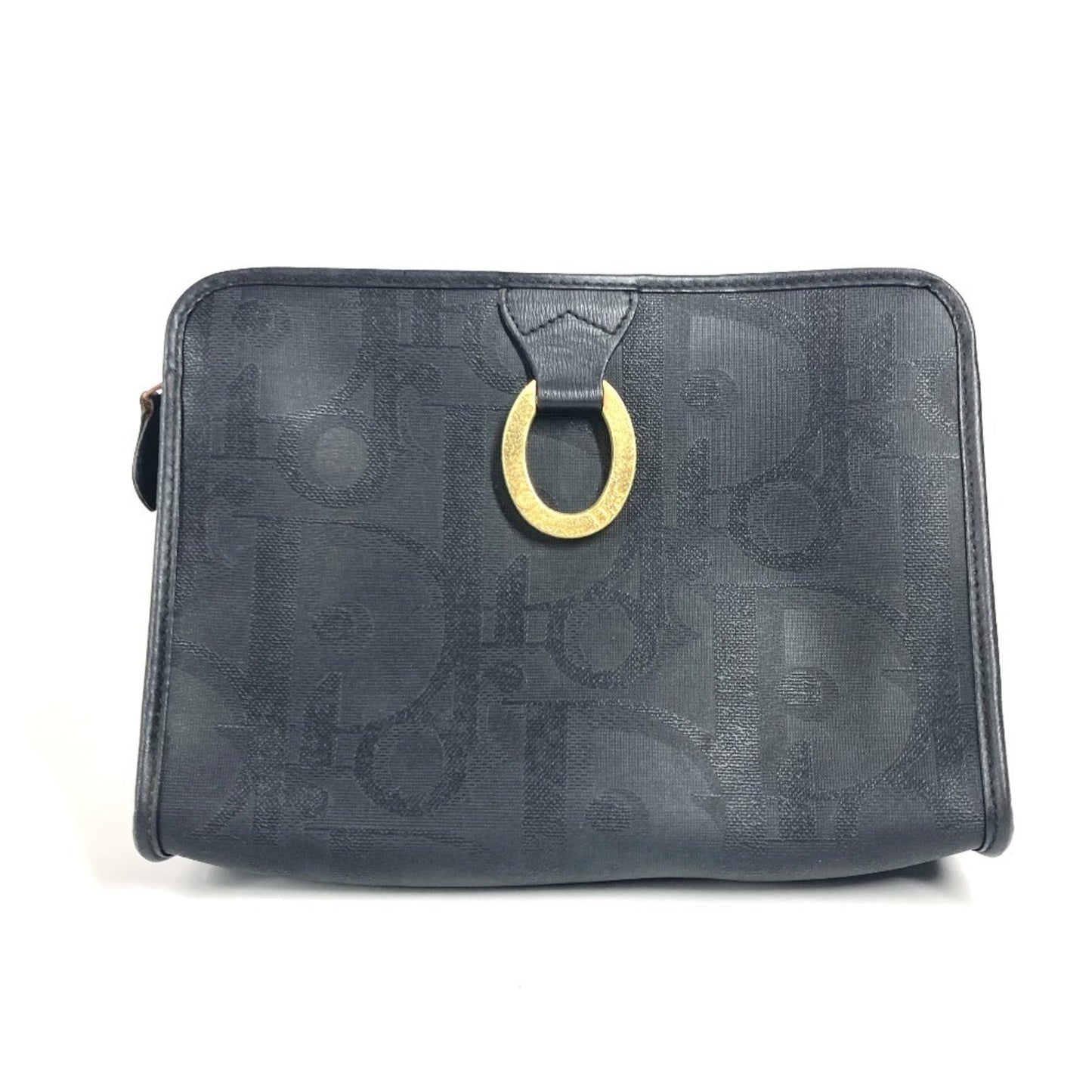 Christian Dior Navy Pvc Leather Clutch Bag Pouch  