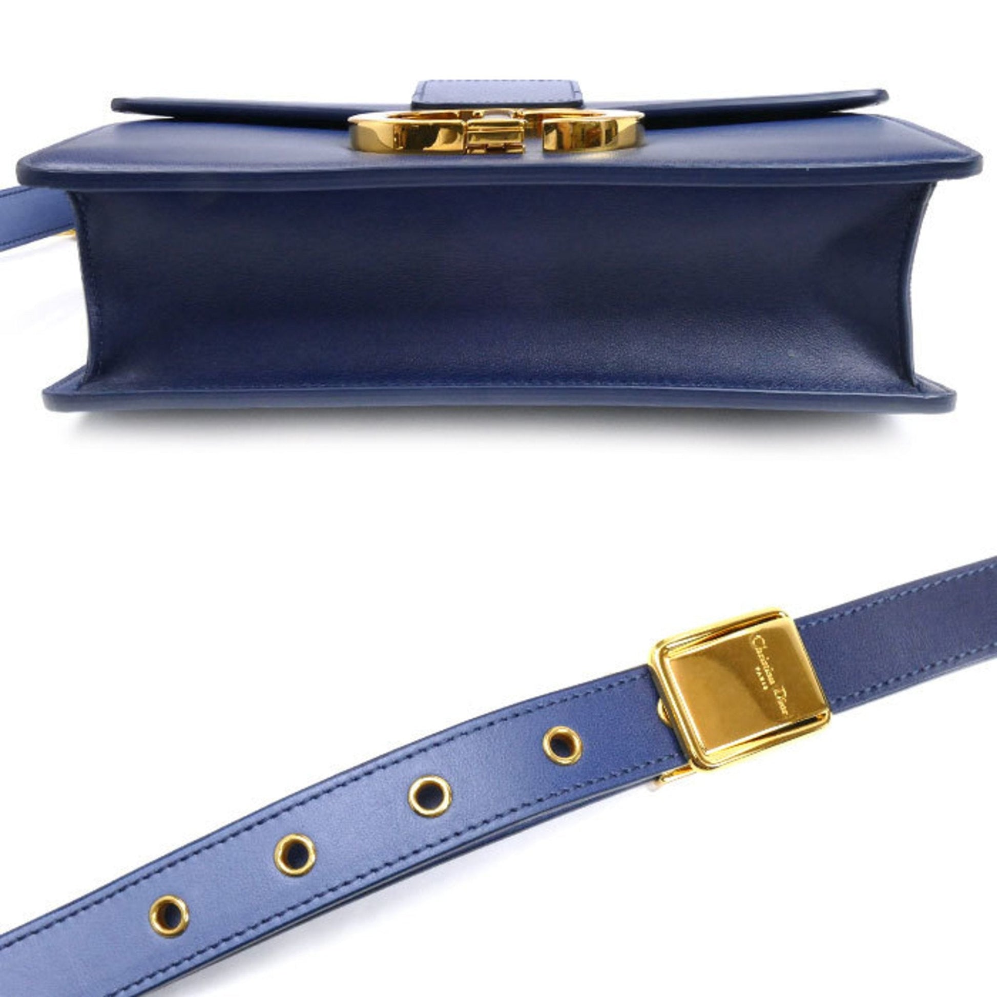 Christian Dior Blue Leather Shoulder Bag  