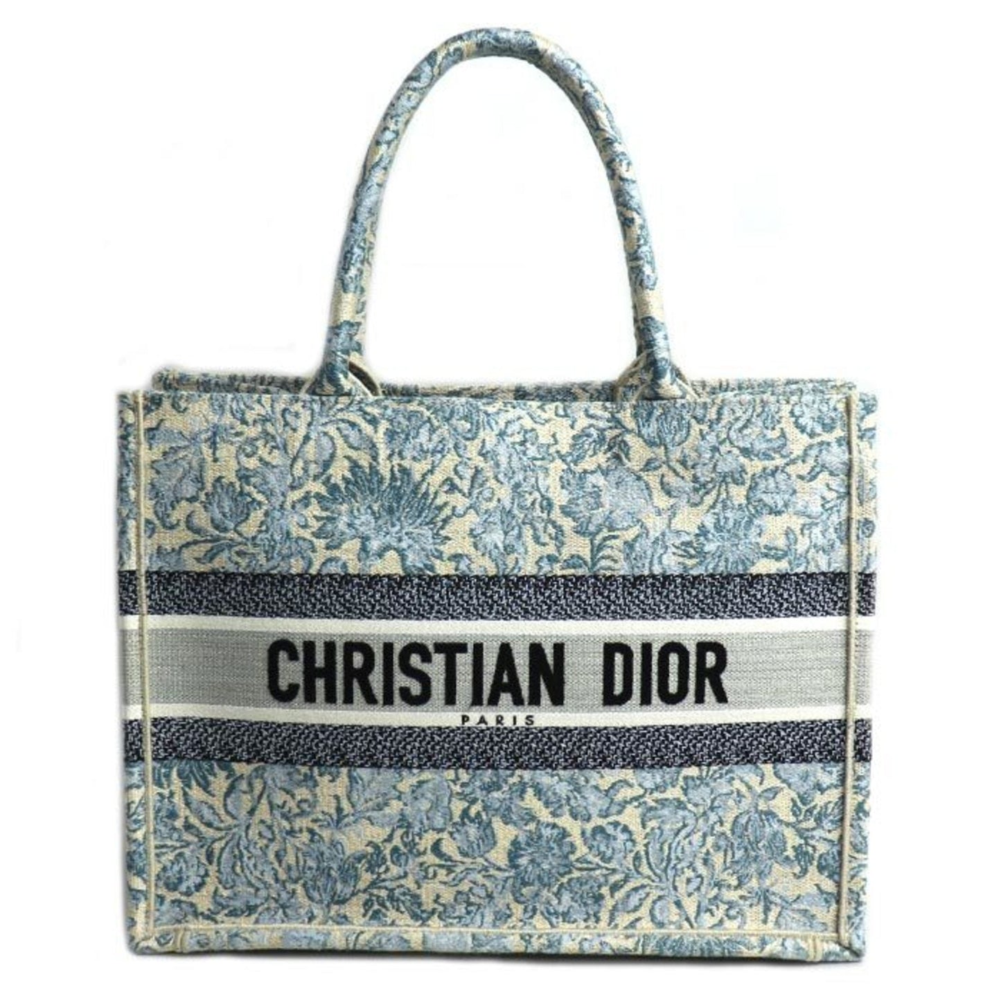 Christian Dior Blue Multi-Color Canvas Tote Bag  