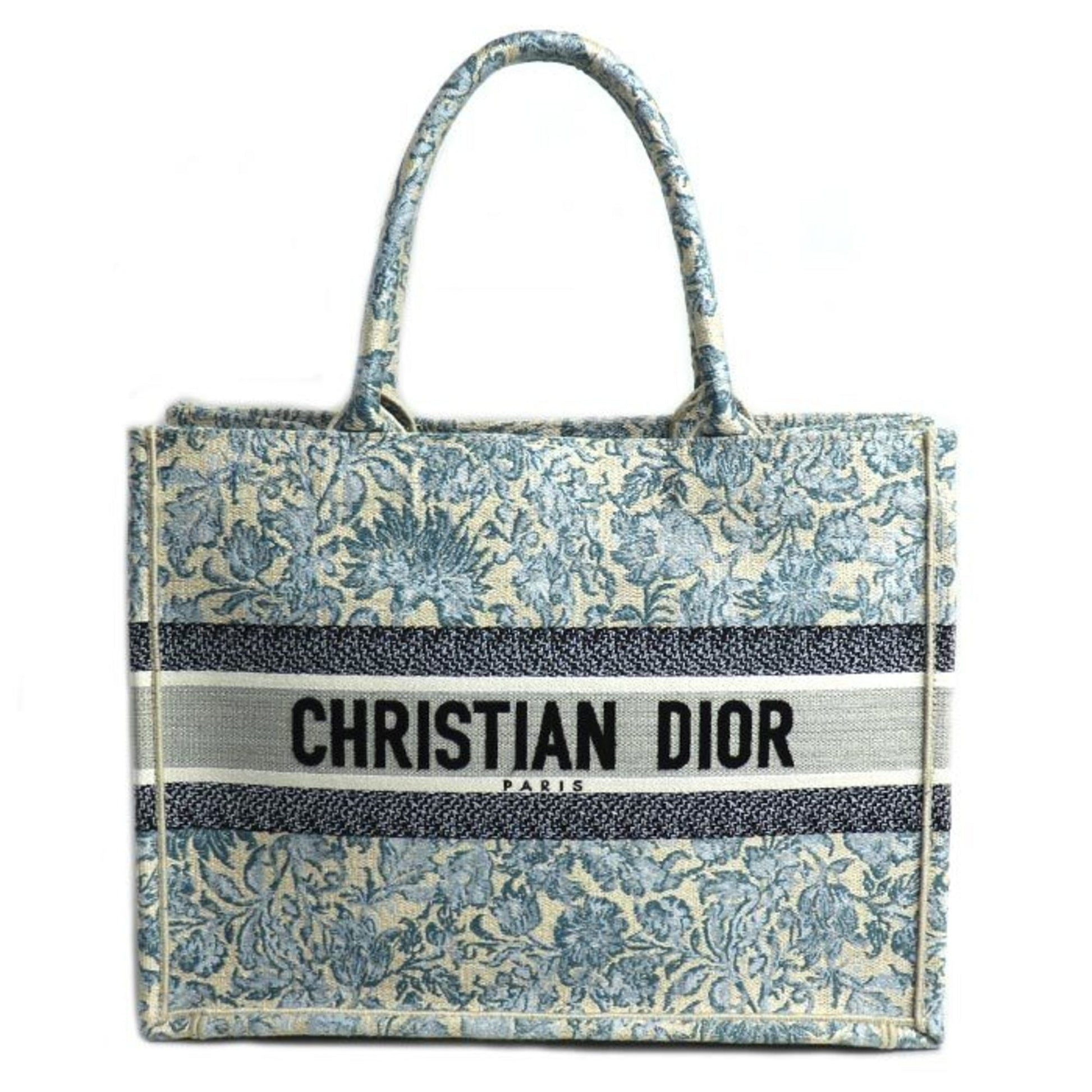 Christian Dior Blue Multi-Color Canvas Tote Bag  