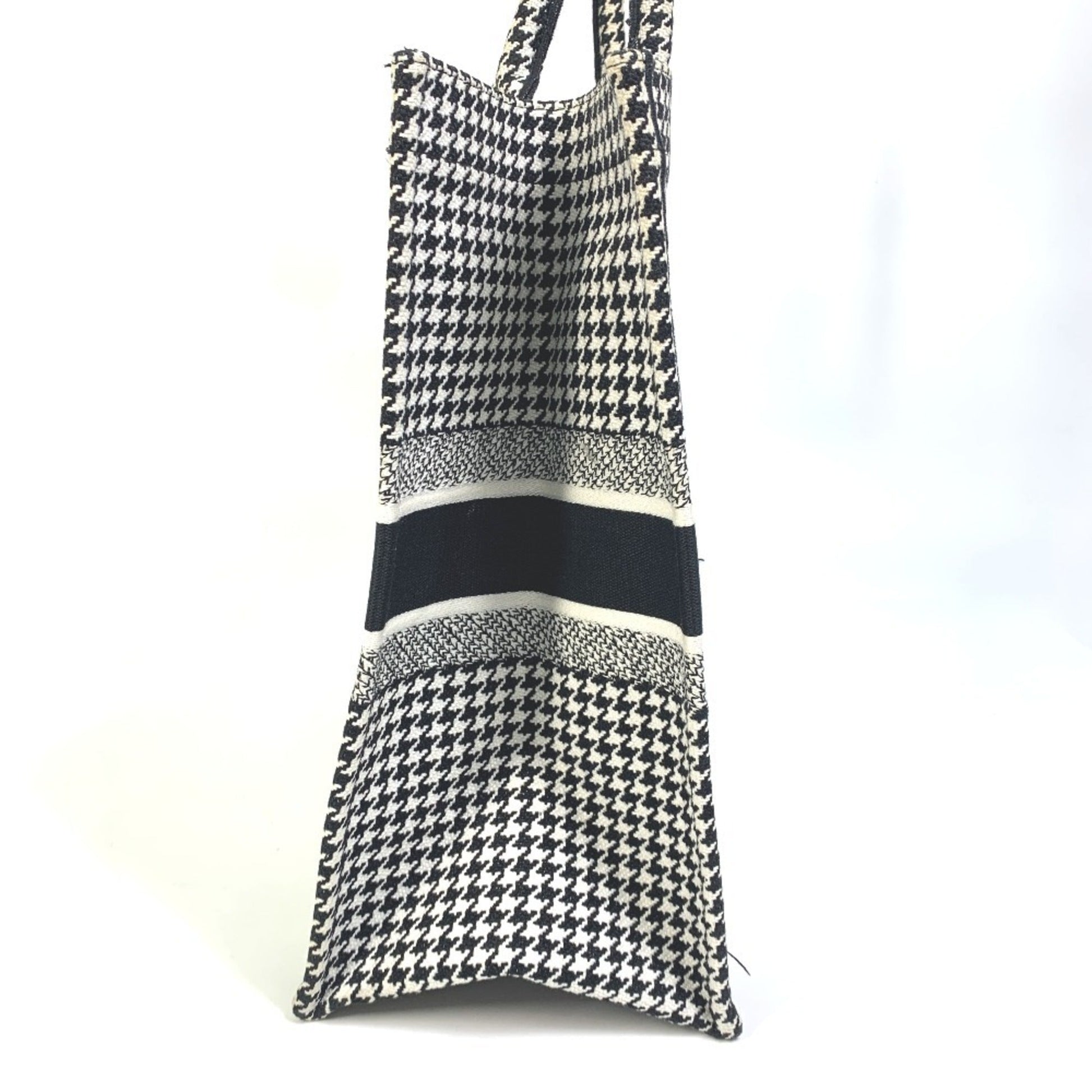Christian Dior Black White Canvas Shoulder Bag Tote Bag  