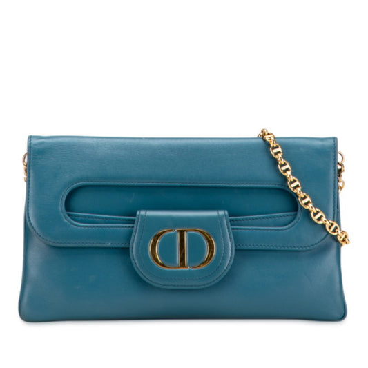 Christian Dior Blue Leather Shoulder Bag  