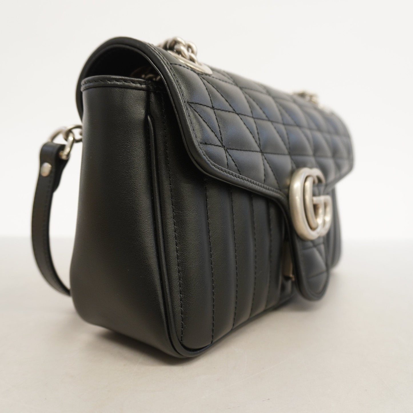 Gucci GG Marmont Black Leather Shoulder Bag Style 1