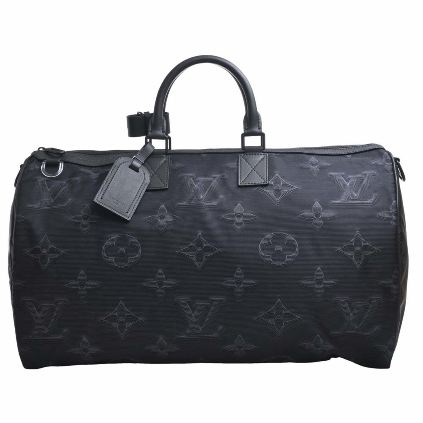 LOUIS VUITTON Monogram Nylon Keepall Bandouliere Reversible 50 Handbag Boston Bag M45602 Black Green Men's
