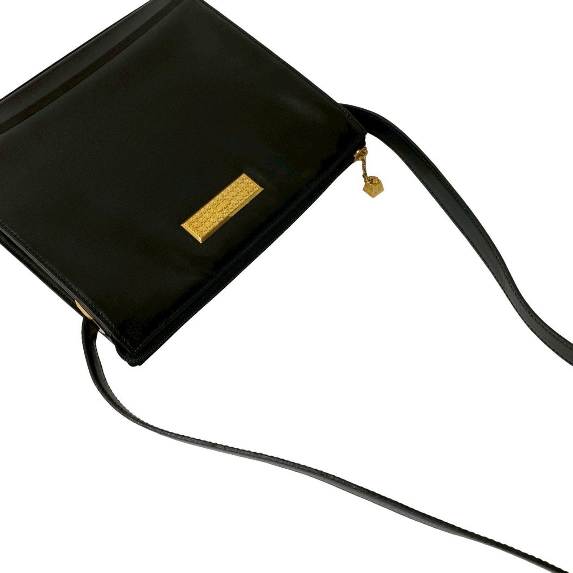 Christian Dior Black Leather Pochette Shoulder Bag  