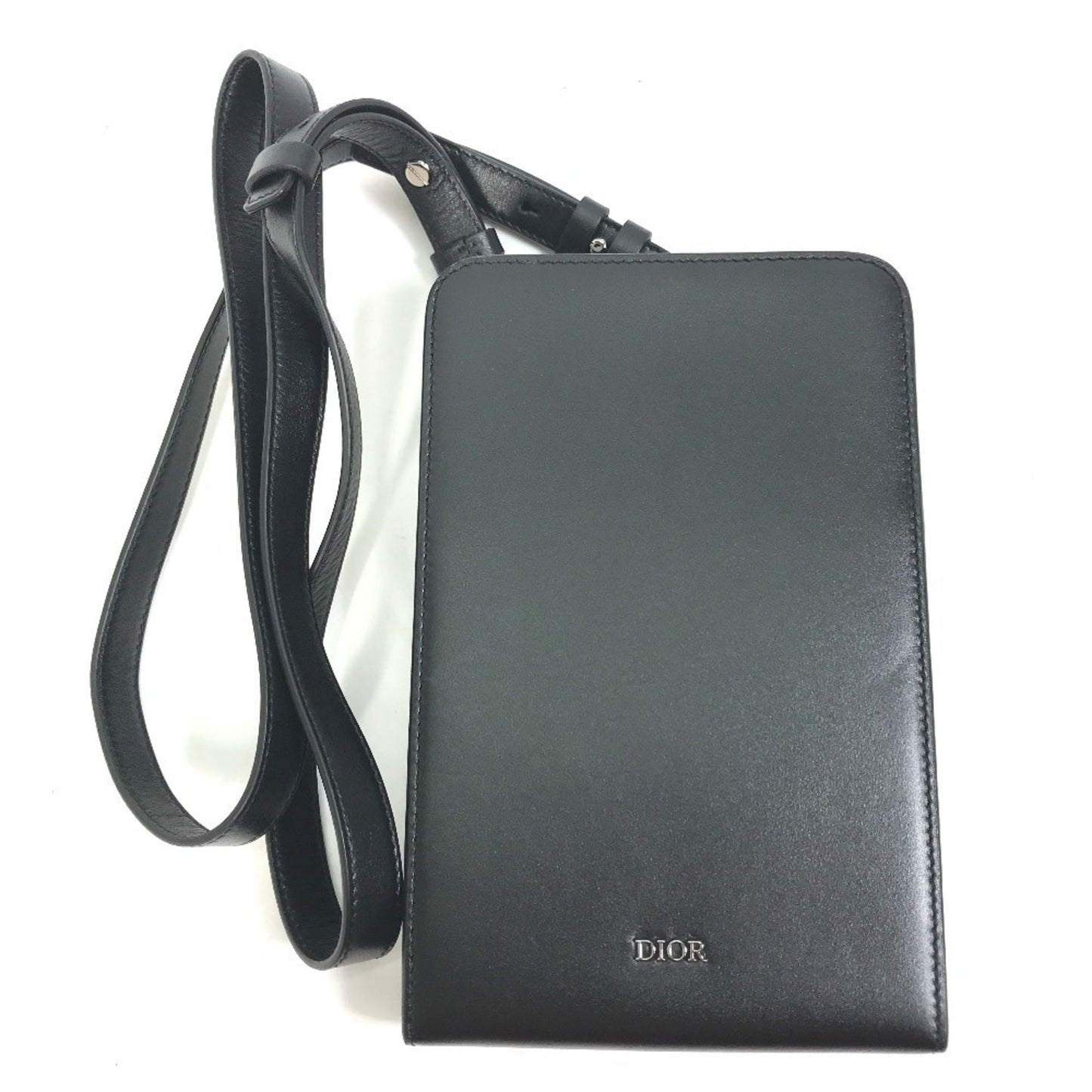 Christian Dior Black Leather Pochette Shoulder Bag  