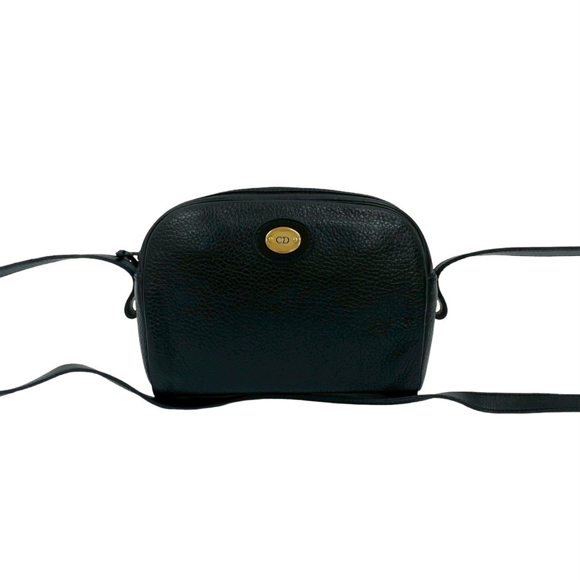 Christian Dior Black Leather Pochette Shoulder Bag  