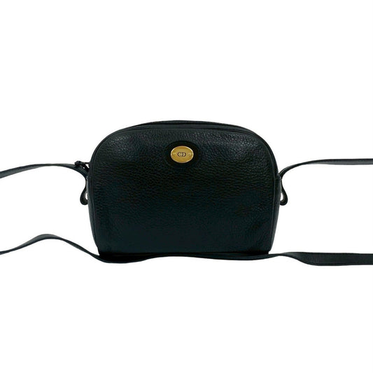 Christian Dior Black Leather Pochette Shoulder Bag  
