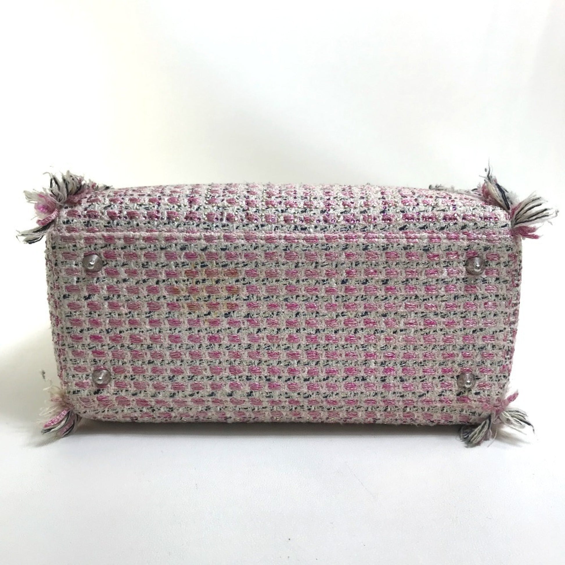 Christian Dior Lady Dior Pink Purple White Tweed Handbag Shoulder Bag  