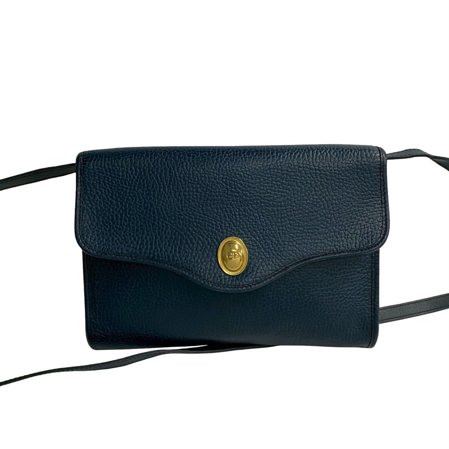 Christian Dior Navy Leather Pochette Shoulder Bag  