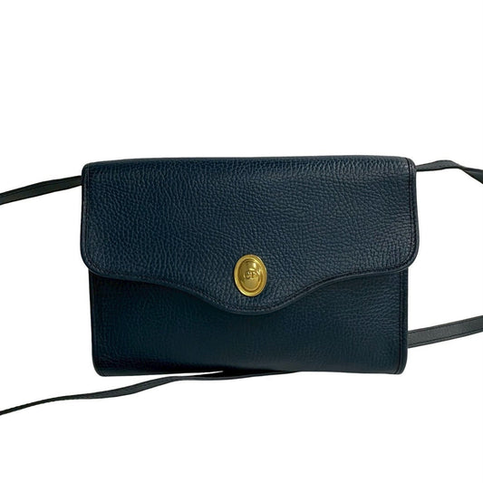 Christian Dior Navy Leather Pochette Shoulder Bag  