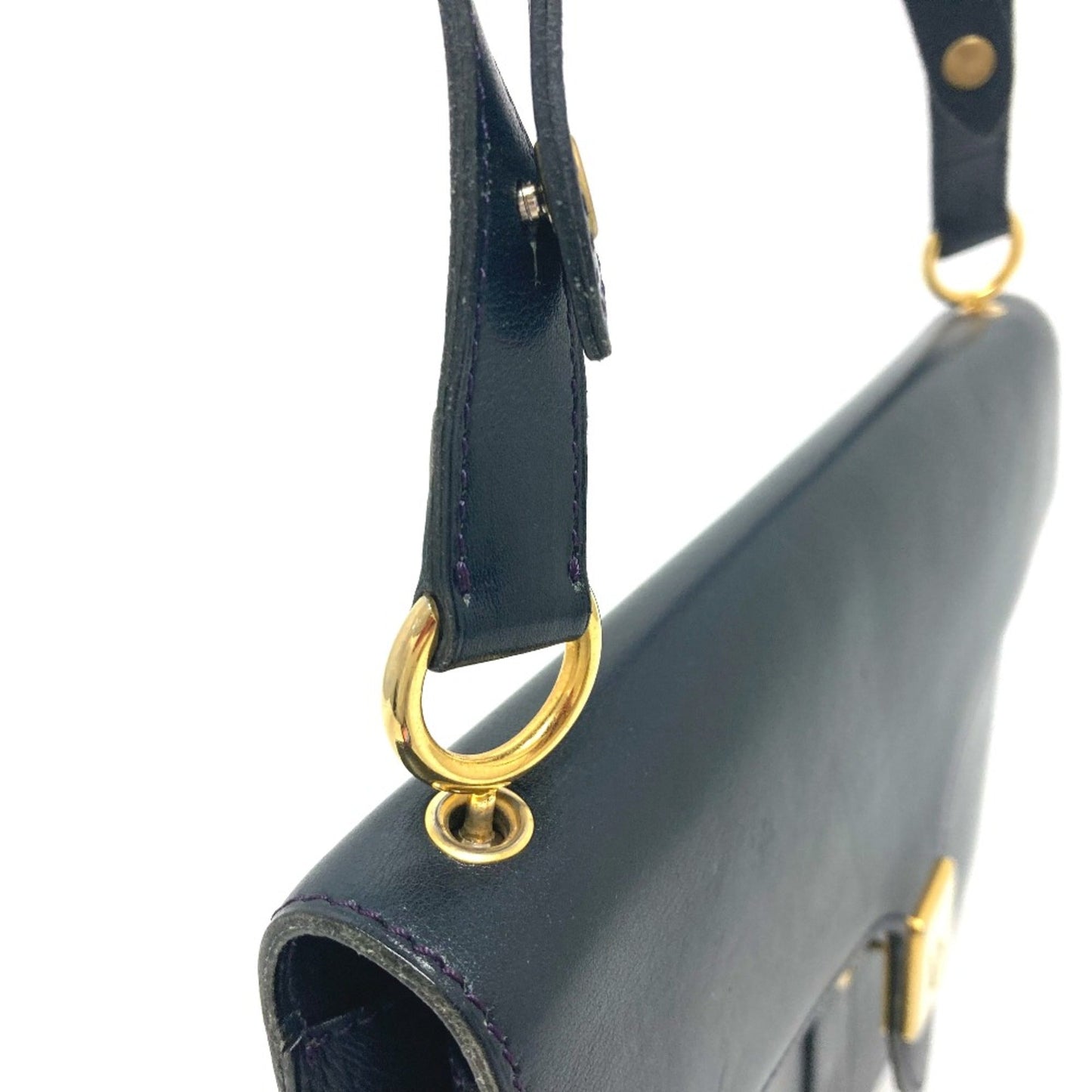 Christian Dior Navy Leather Shoulder Bag  