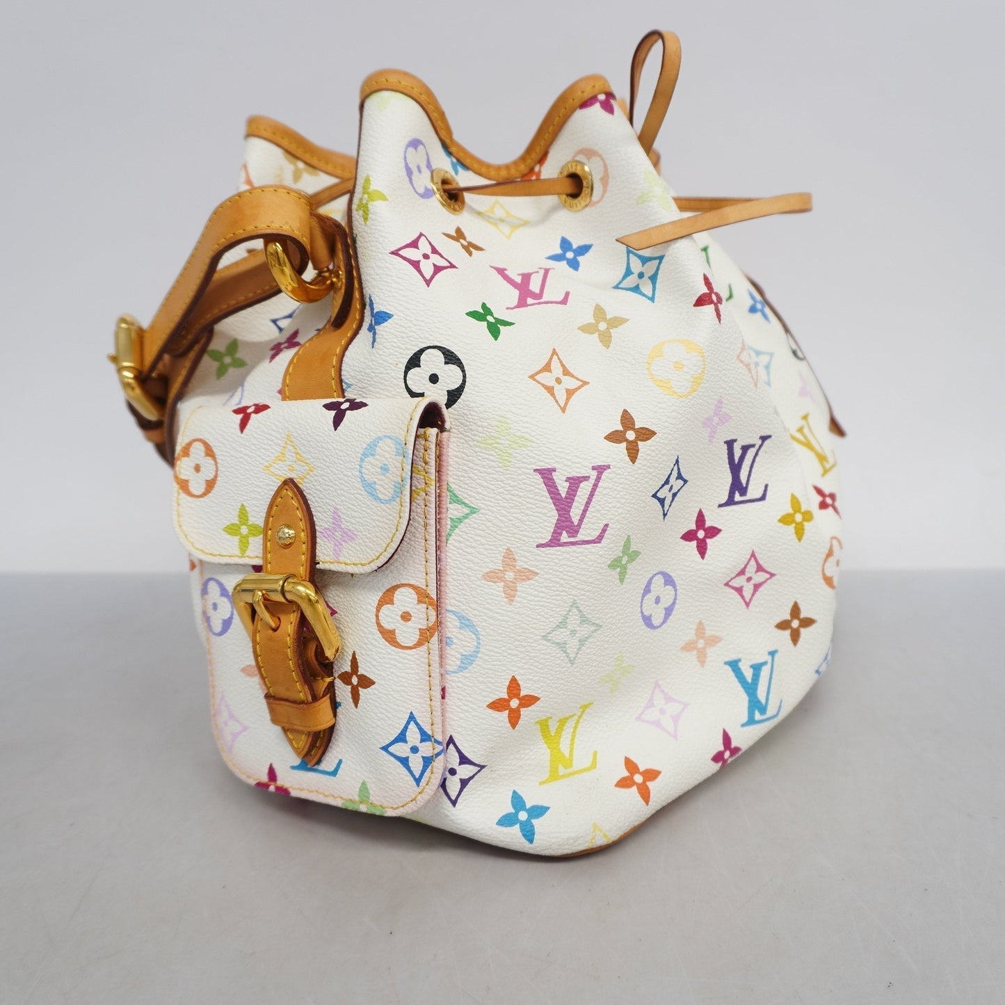 Louis Vuitton Monogram Multicolore Petit Noe M42229 Women's Shoulder Bag Blanc