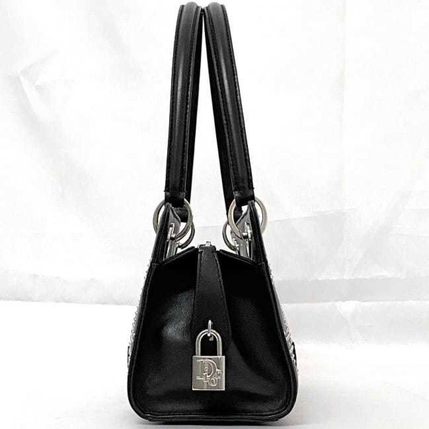Christian Dior Black Leather Handbag Shoulder Bag  