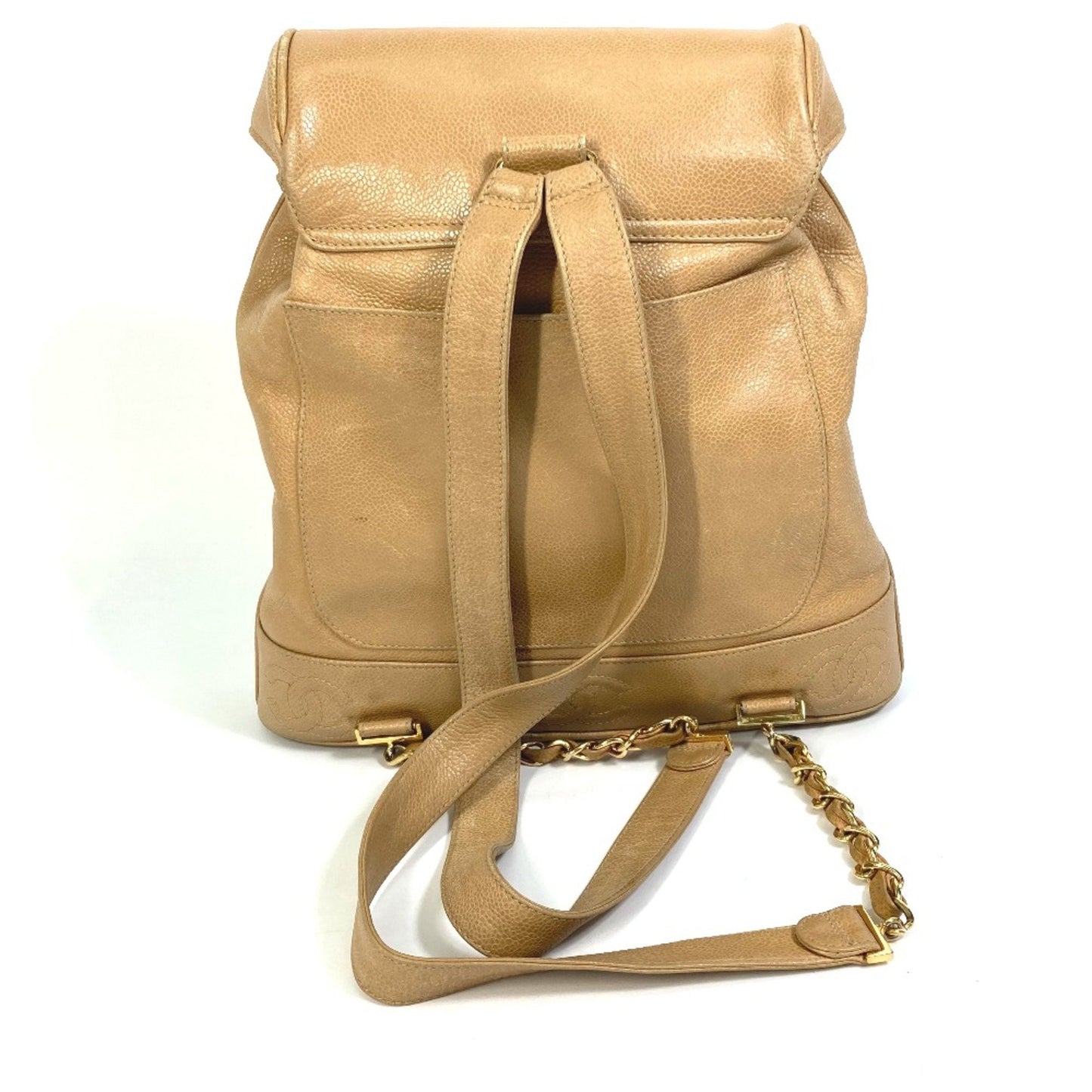 Chanel backpack bag with pouch bag turnlock Backpack Beige