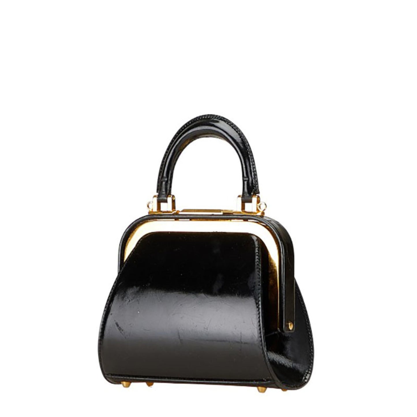 Christian Dior Black Patent Leather Handbag Shoulder Bag  