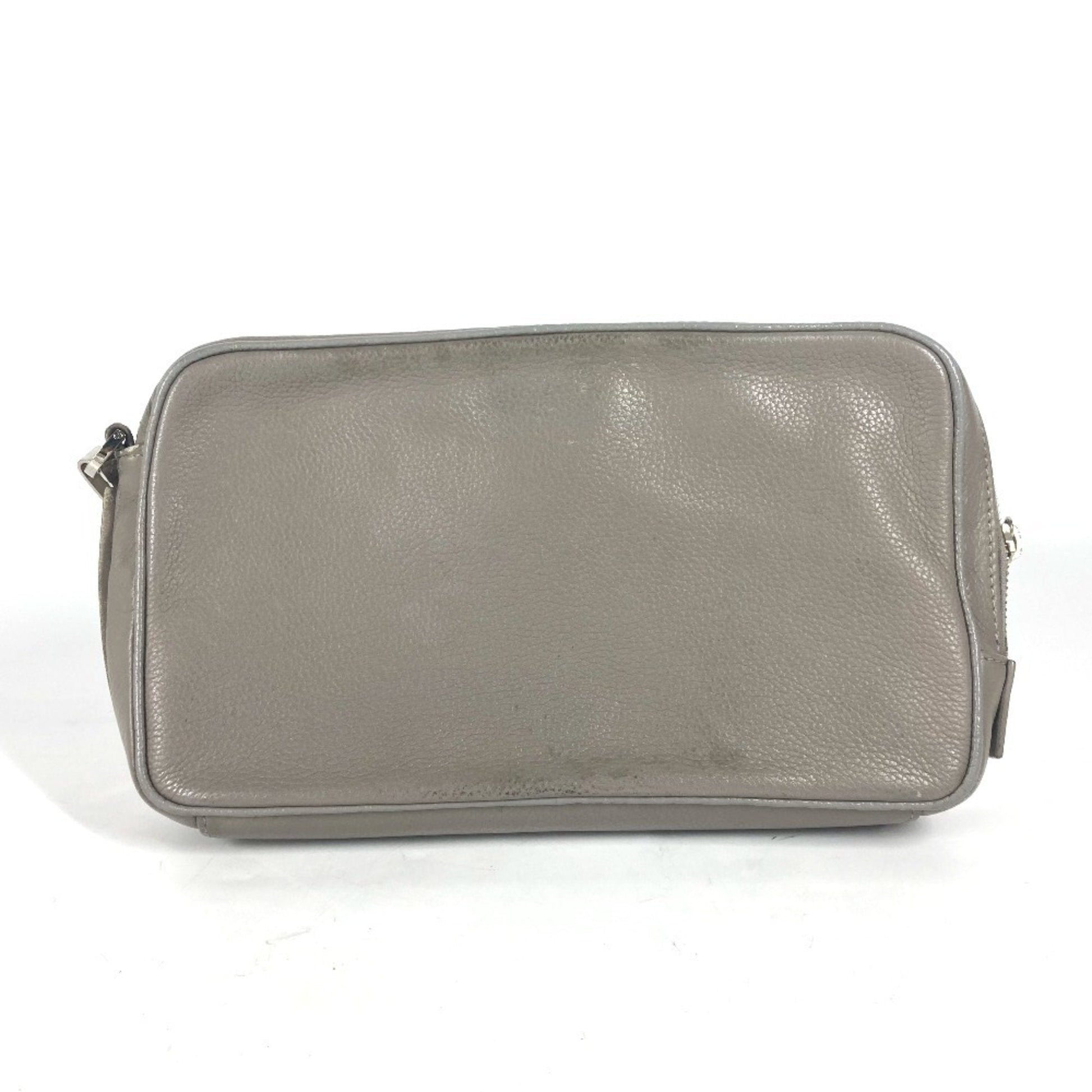Christian Dior Gray Leather Clutch Bag Pouch  