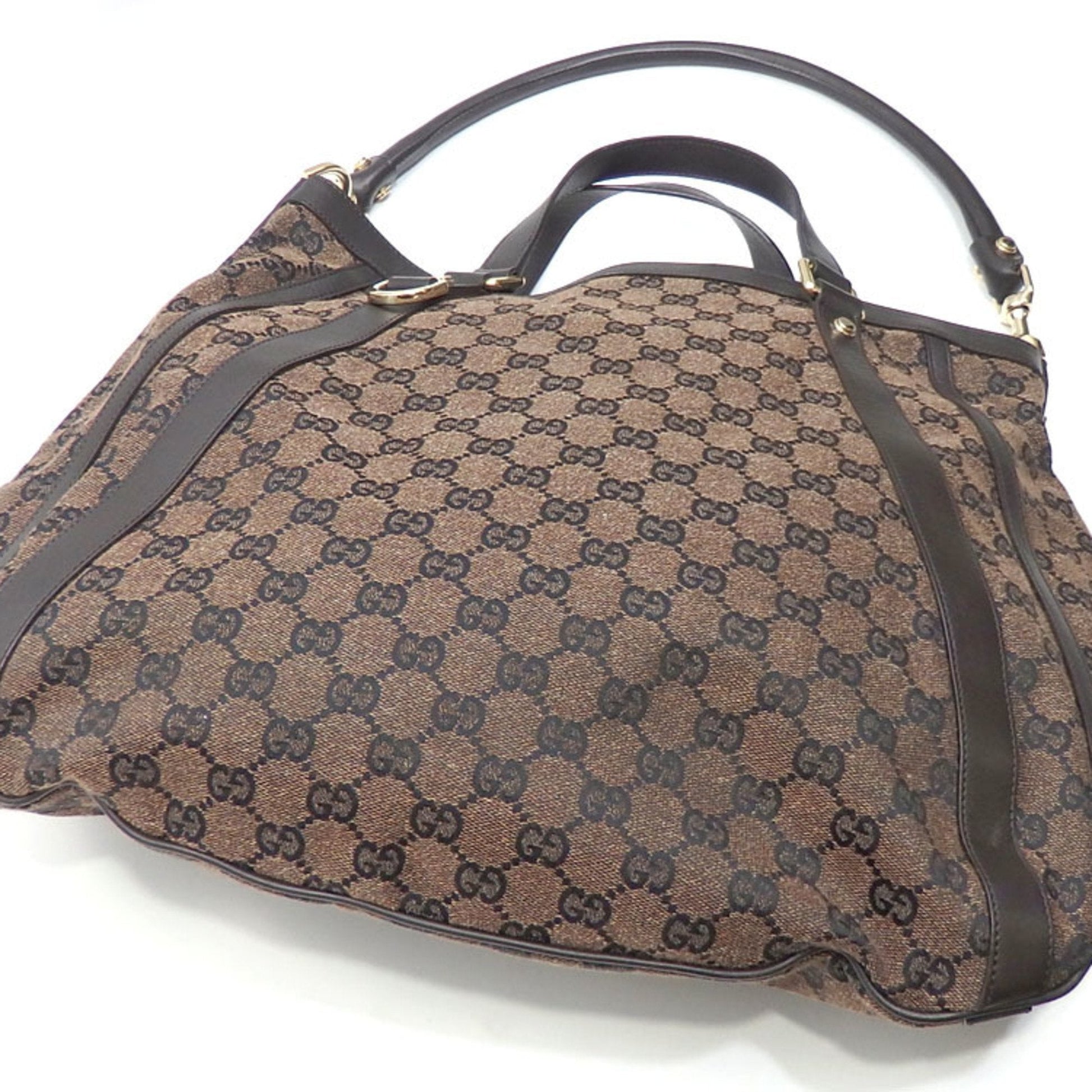 Gucci Lou Leather Canvas Shoulder Bag