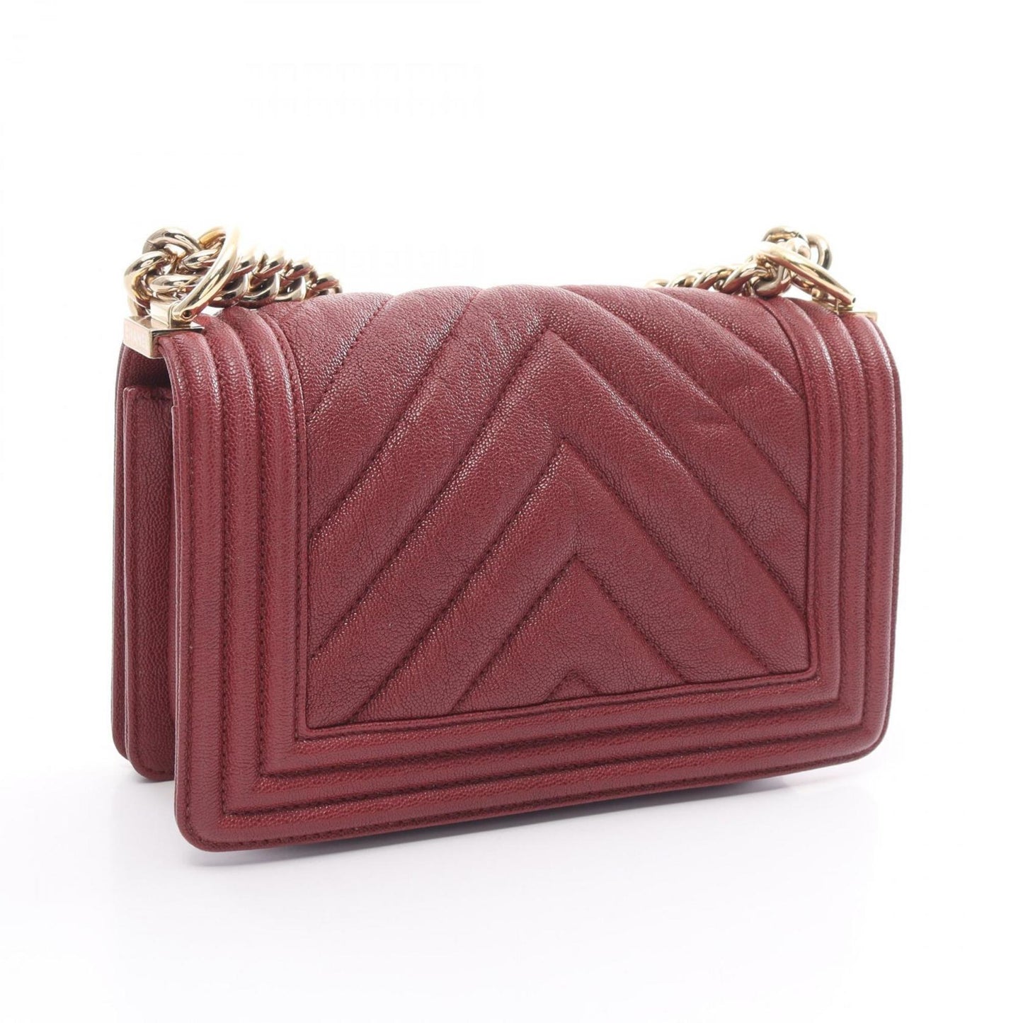 CHANEL Boy Chanel V stitch shoulder bag caviar skin women s bordeaux