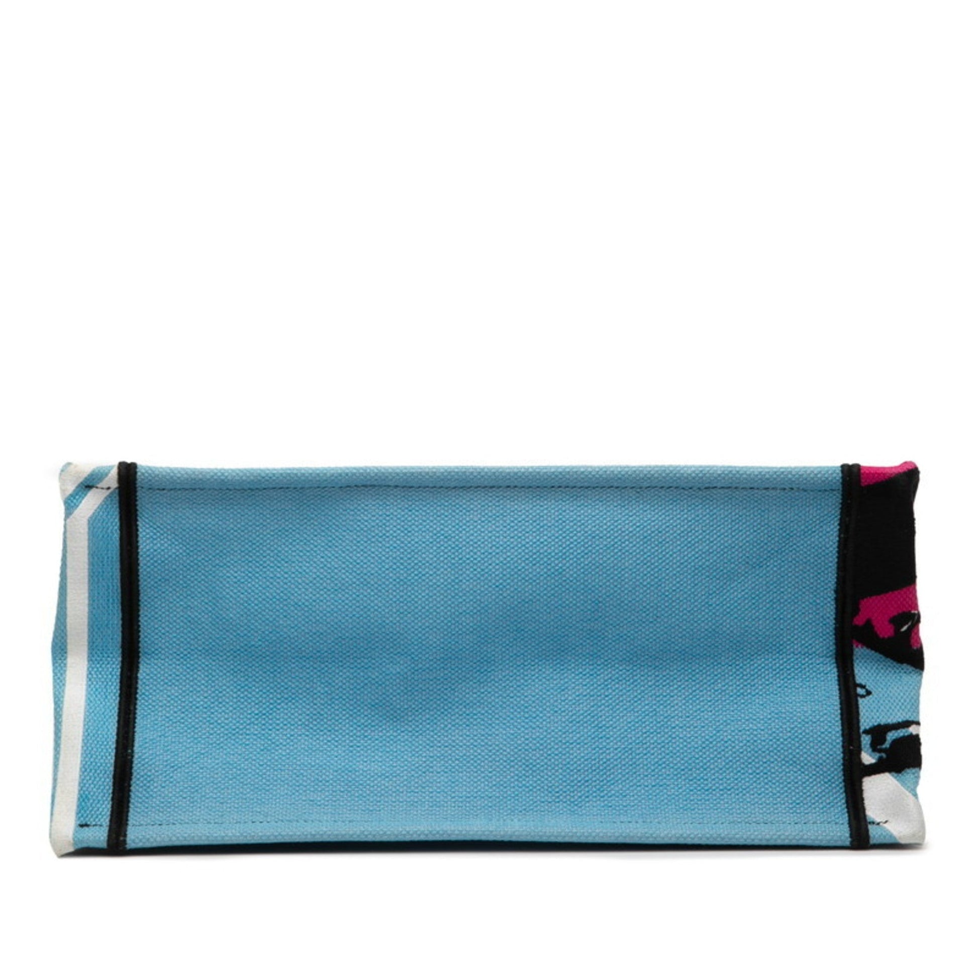 Christian Dior Light Blue Multi-Color Canvas Tote Bag  