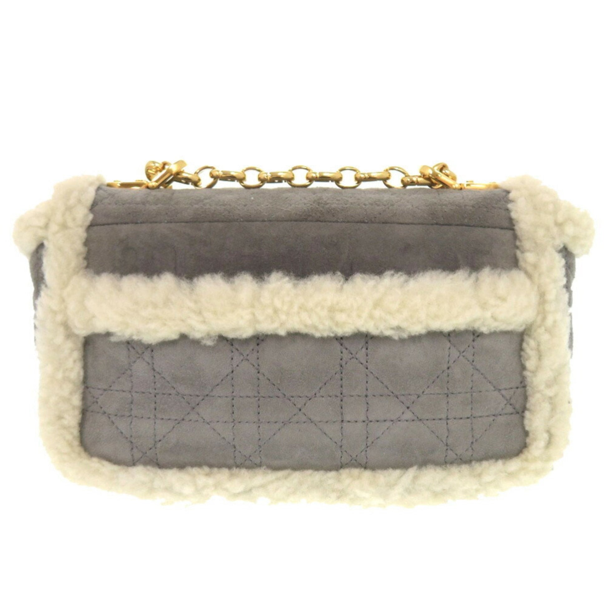 Christian Dior Gray Suede Leather Shoulder Bag  