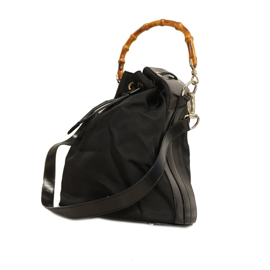 Gucci Lou Nylon Leather Canvas Handbag