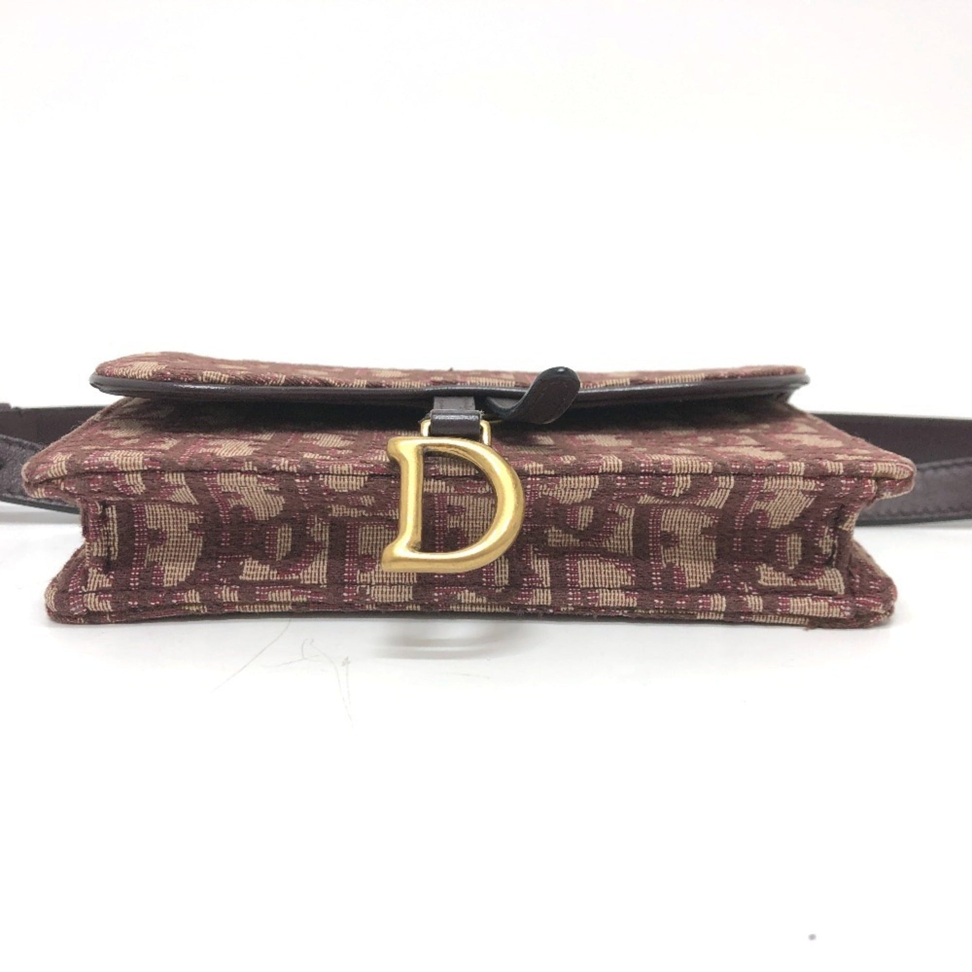 Christian Dior Bordeaux Canvas Leather Beach Bag Fanny Pack  