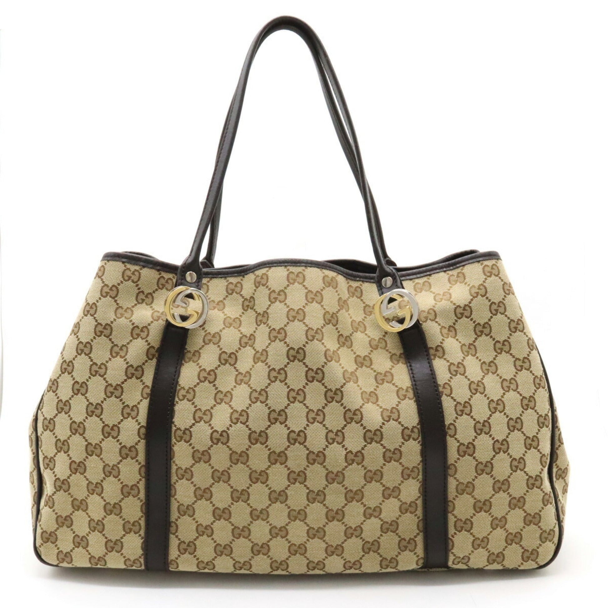 Gucci Leather Canvas Tote