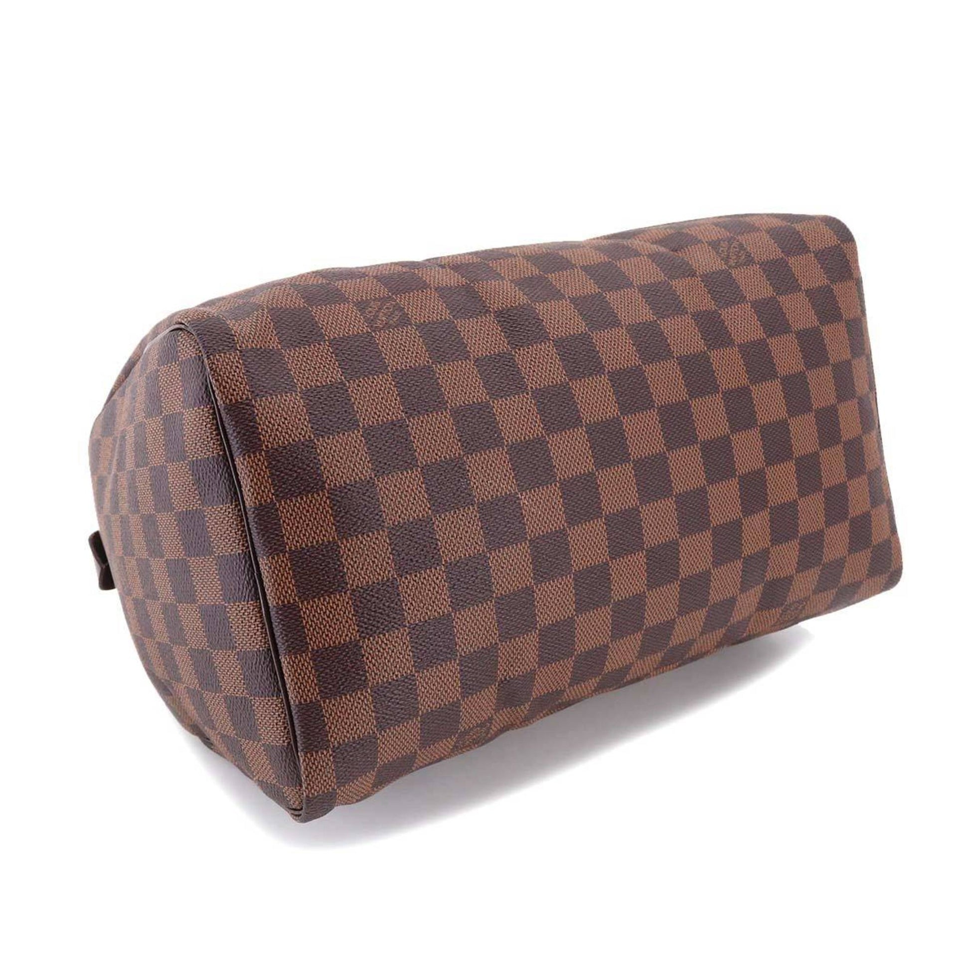 LOUIS VUITTON Damier Hand Bag Ebene Brown Gold Hardware