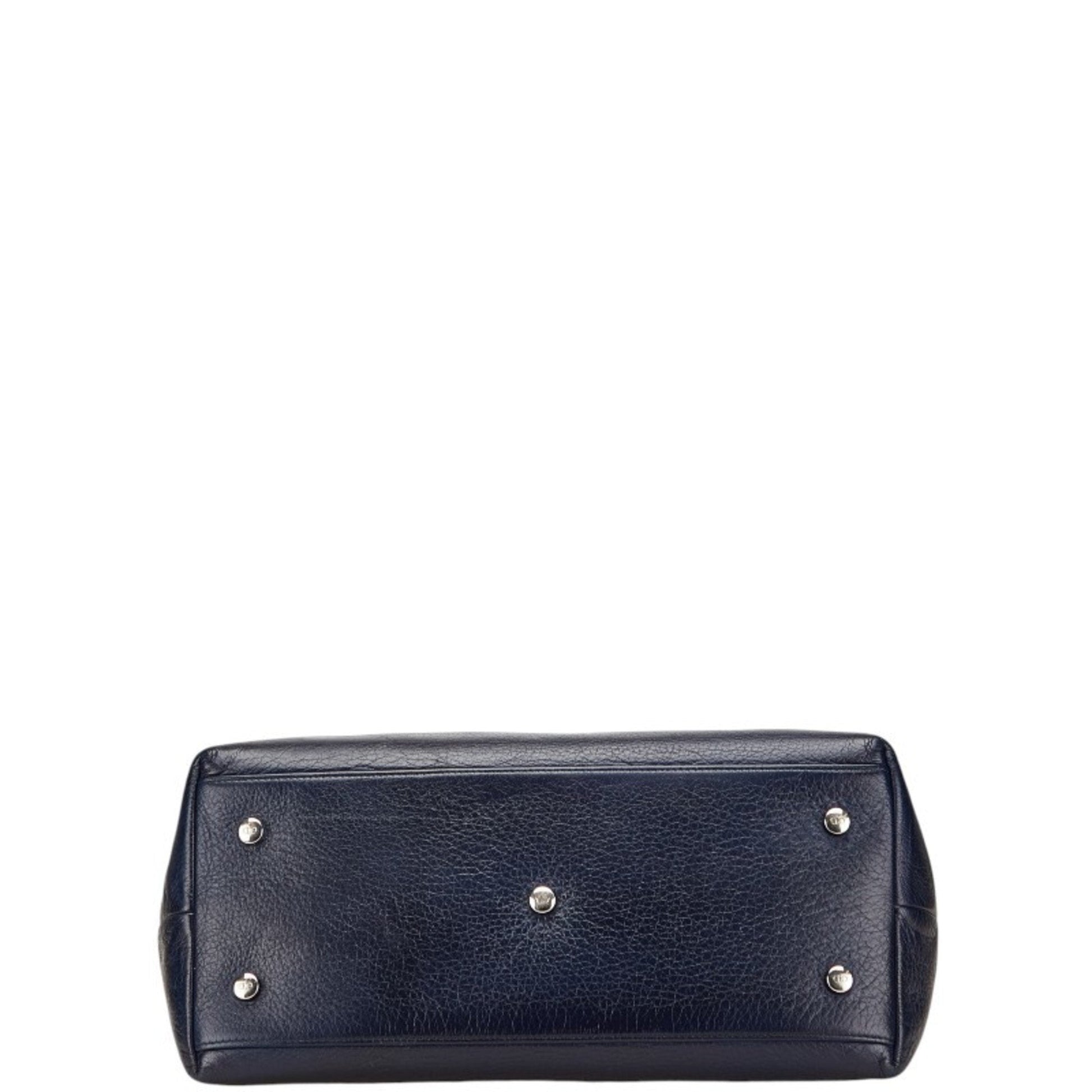 Christian Dior Navy Leather Handbag Shoulder Bag  